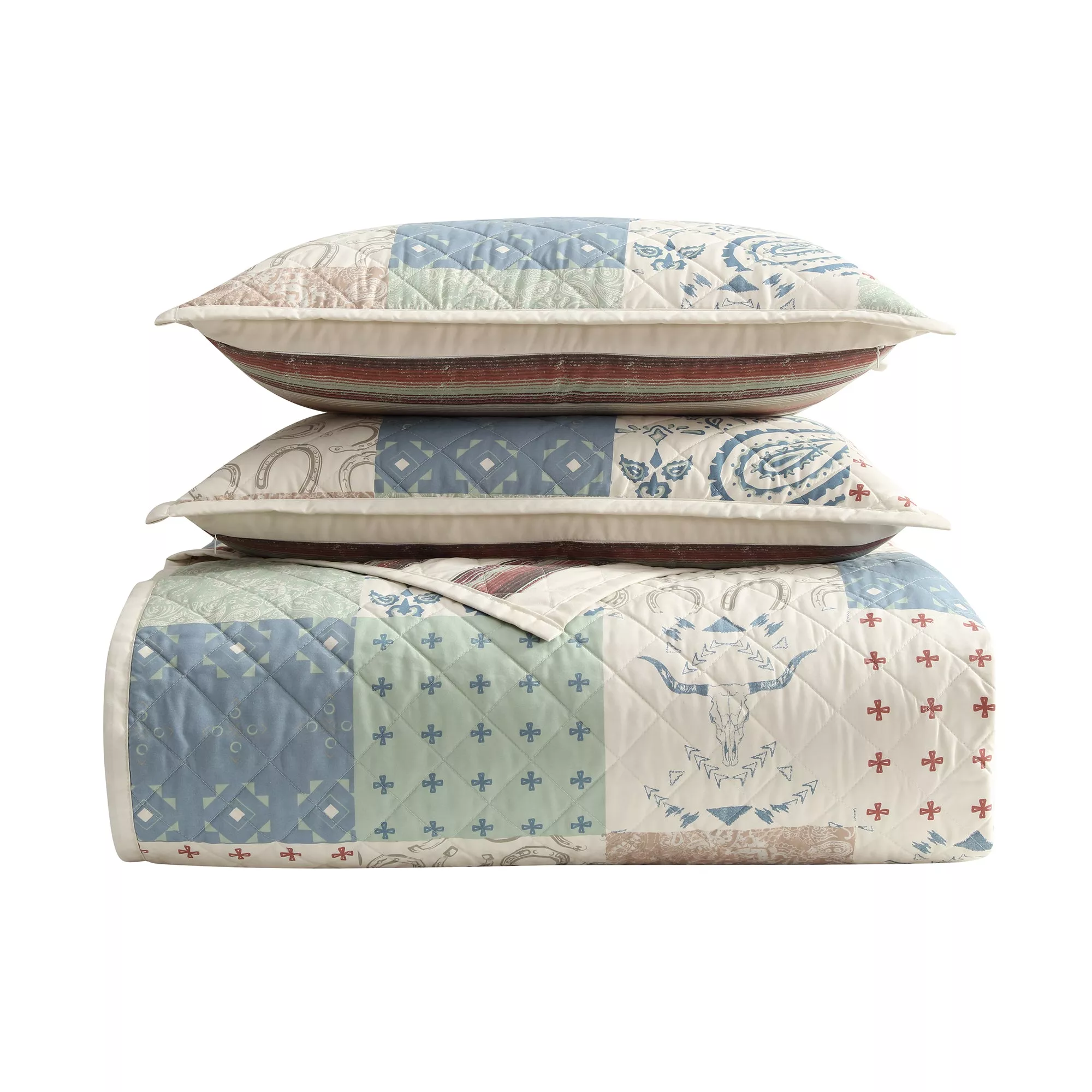 Patchwork Paisley King Reversible Quilt Set
