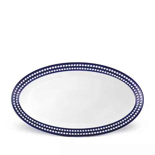 Perlee Bleu Oval Platter, Large by L'Objet