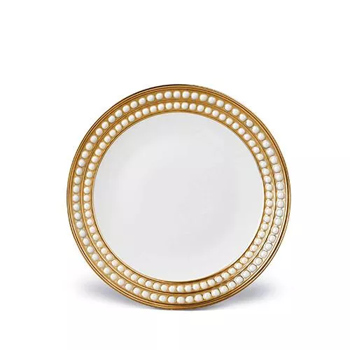 Perlee Gold Dessert Plate by L'Objet