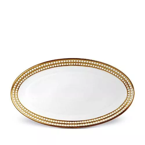 Perlee Gold Oval Platter, Large by L'Objet