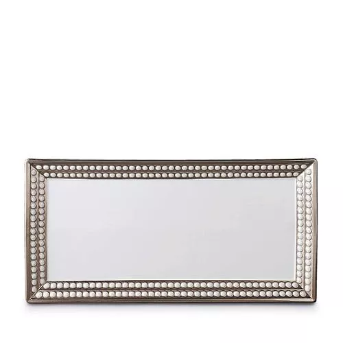 Perlee Platinum Rectangular Platter by L'Objet