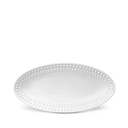Perlee White Oval Platter, Small by L'Objet