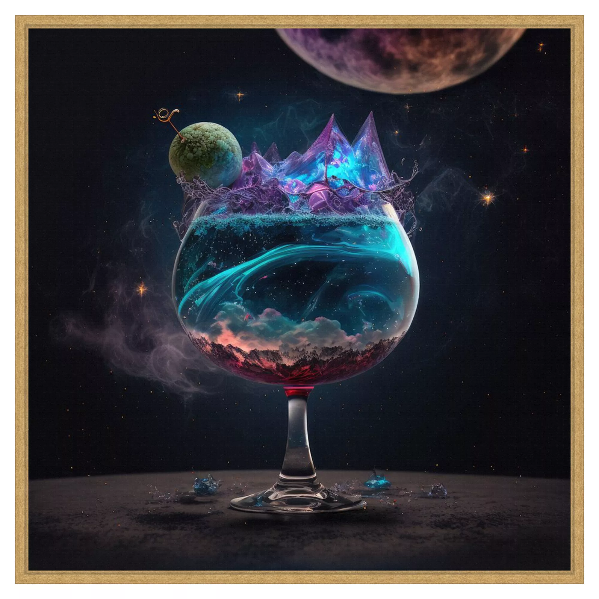 Planetary Cocktail by Jake Fouracre Framed Canvas Wall Art