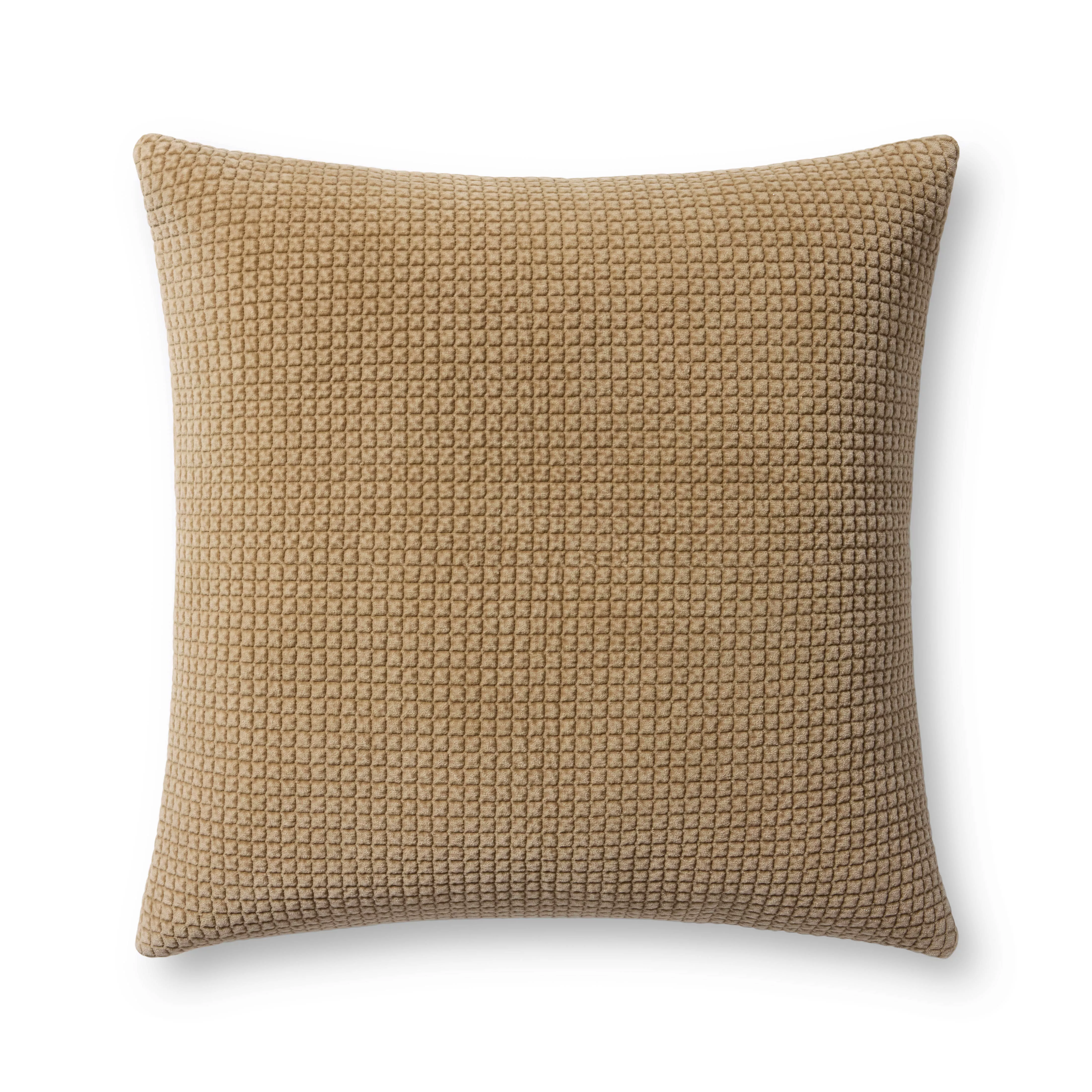 PLL0130 Tan 22''x22'' Cover w/Down Pillow