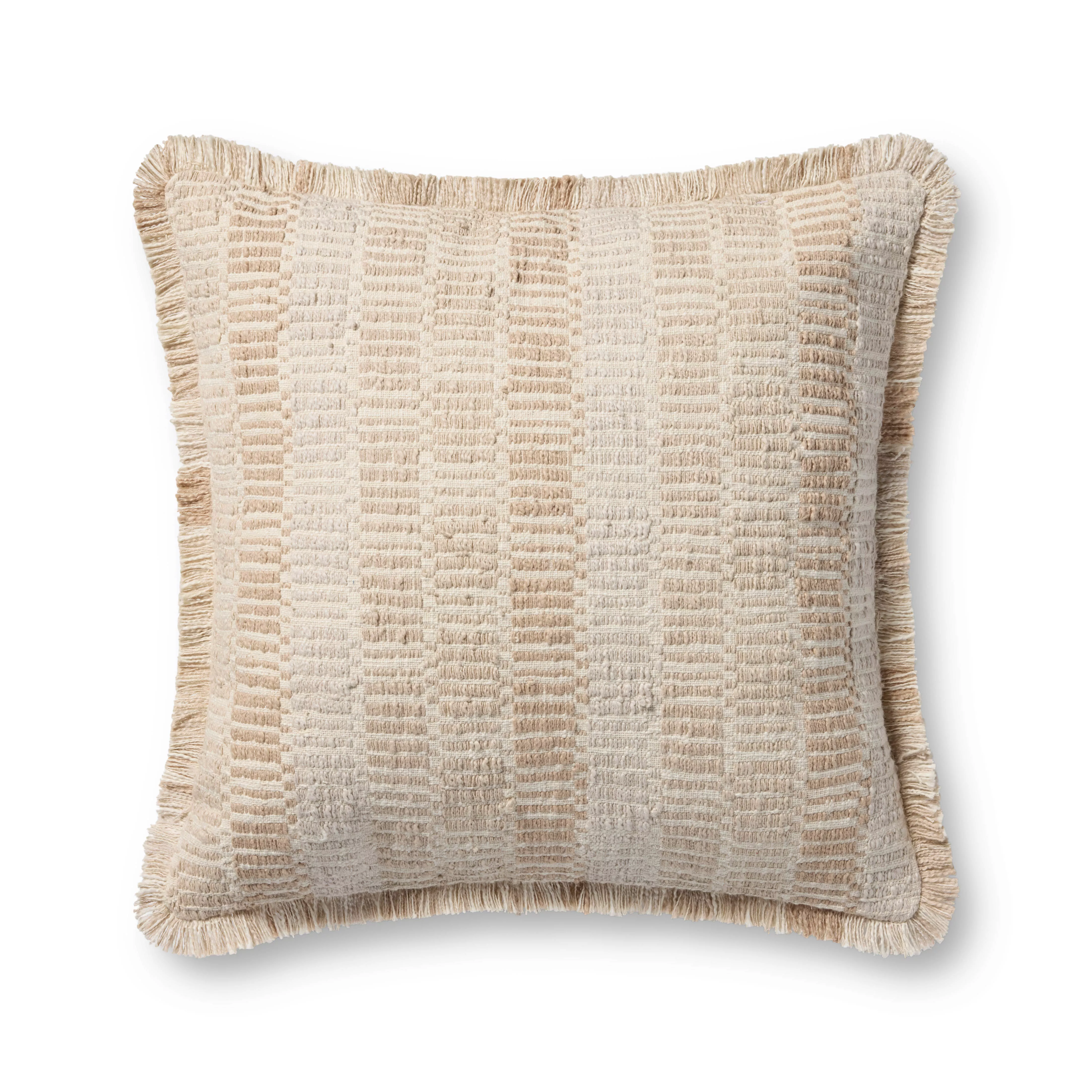 PLL0133 Natural/Multi 22''x22'' Cover w/Down Pillow