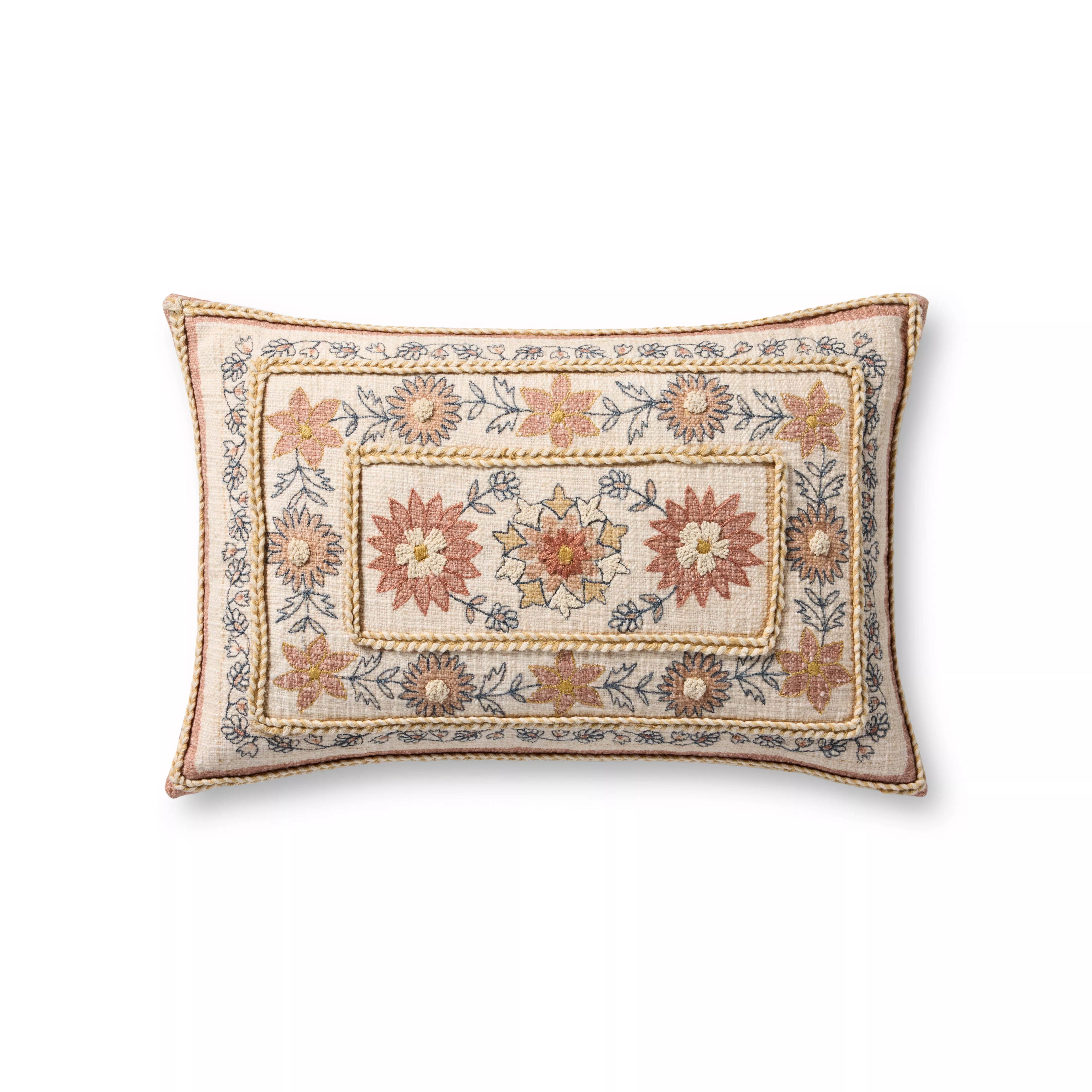PLL0158 Red/Multi 13''x21'' Down Pillow