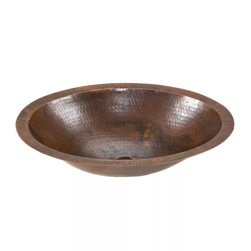 Premier Copper Products Small Oval Under Counter Hammered Copper Sink