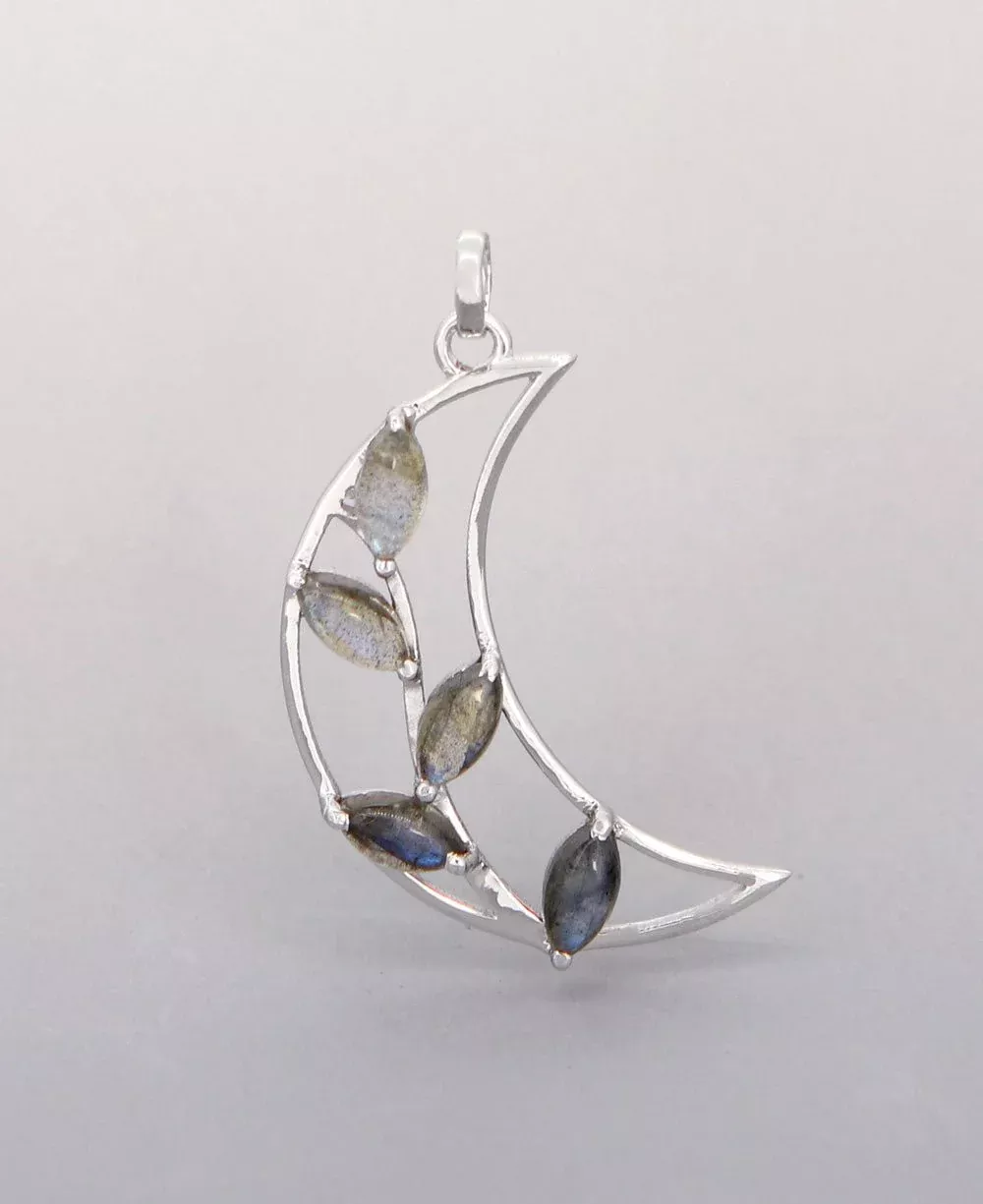 Premium Blooming Labradorite Lunar Artistic Pendant