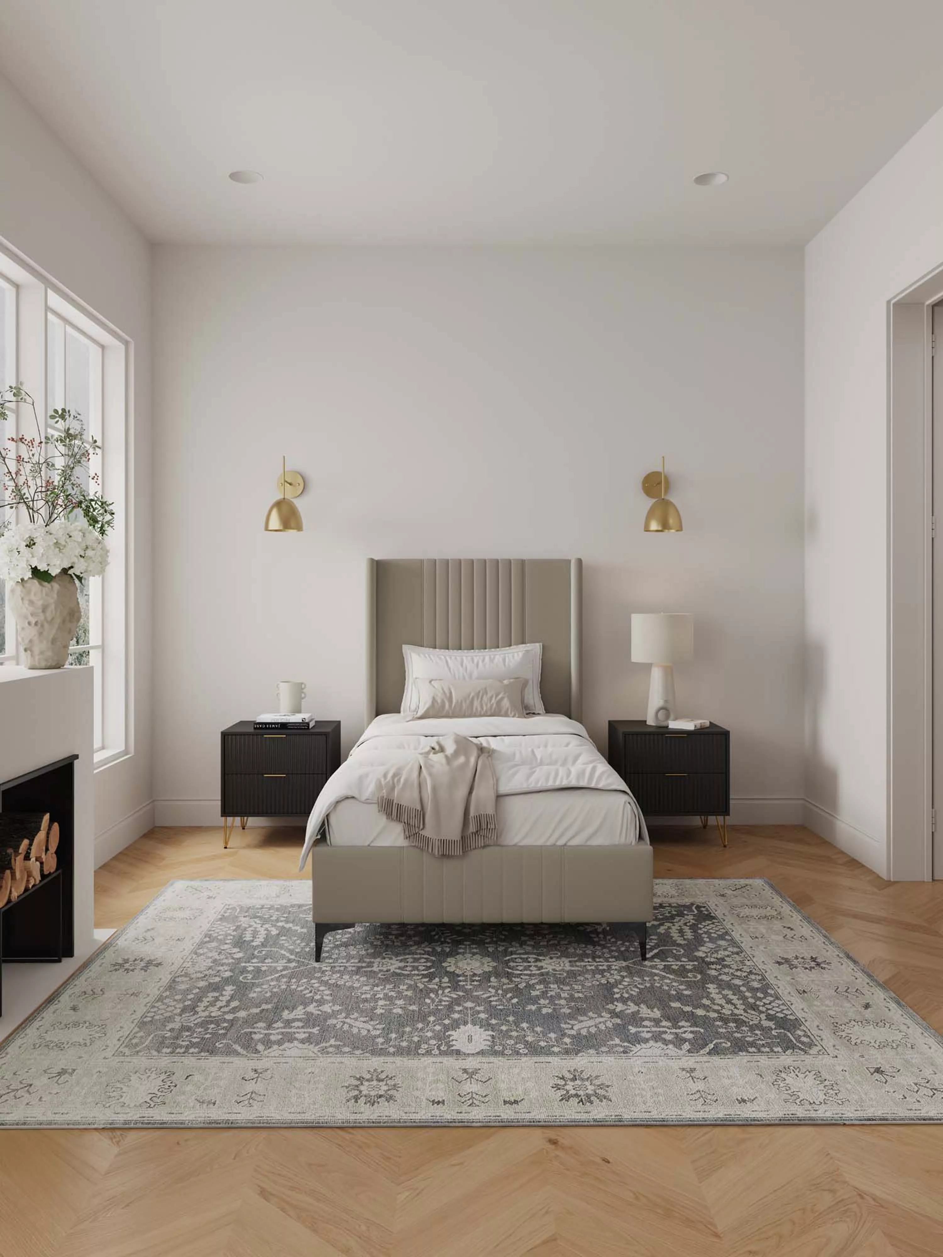 Promenade Beige Twin Bed