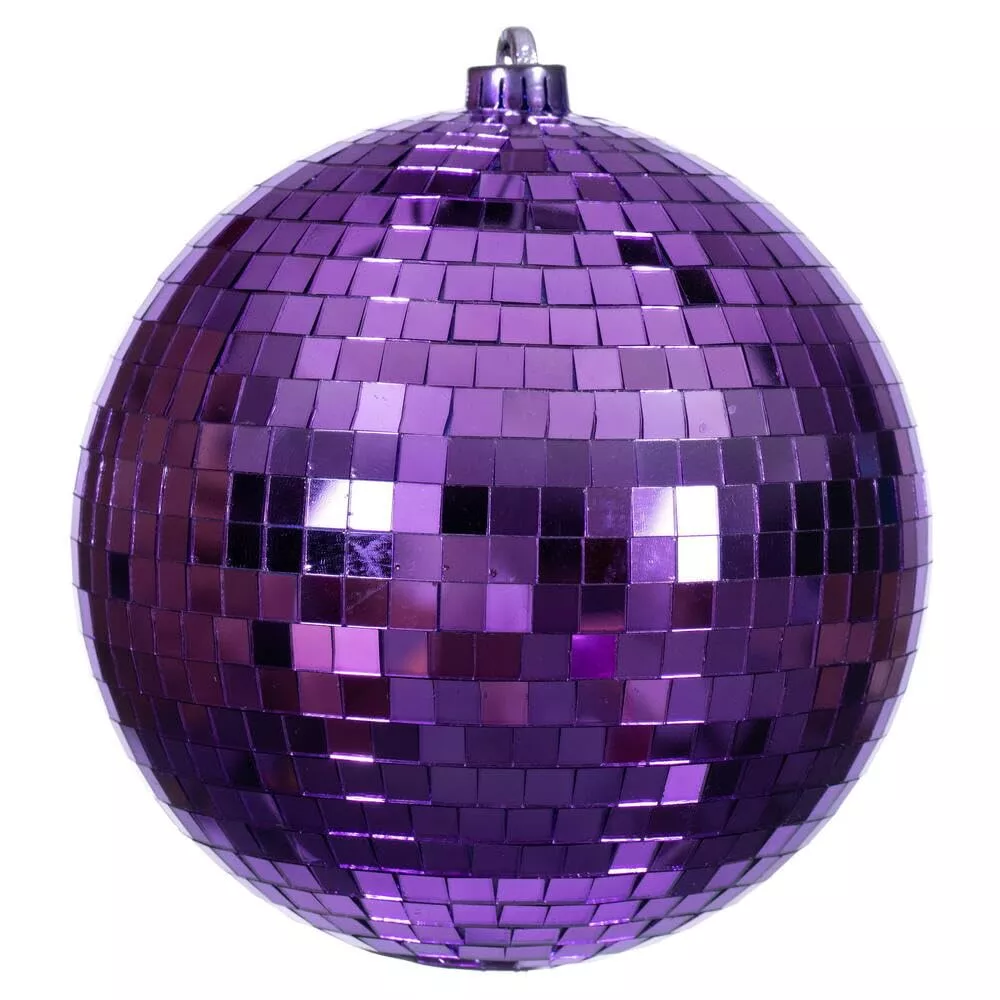Purple Mirror Ball Ornament