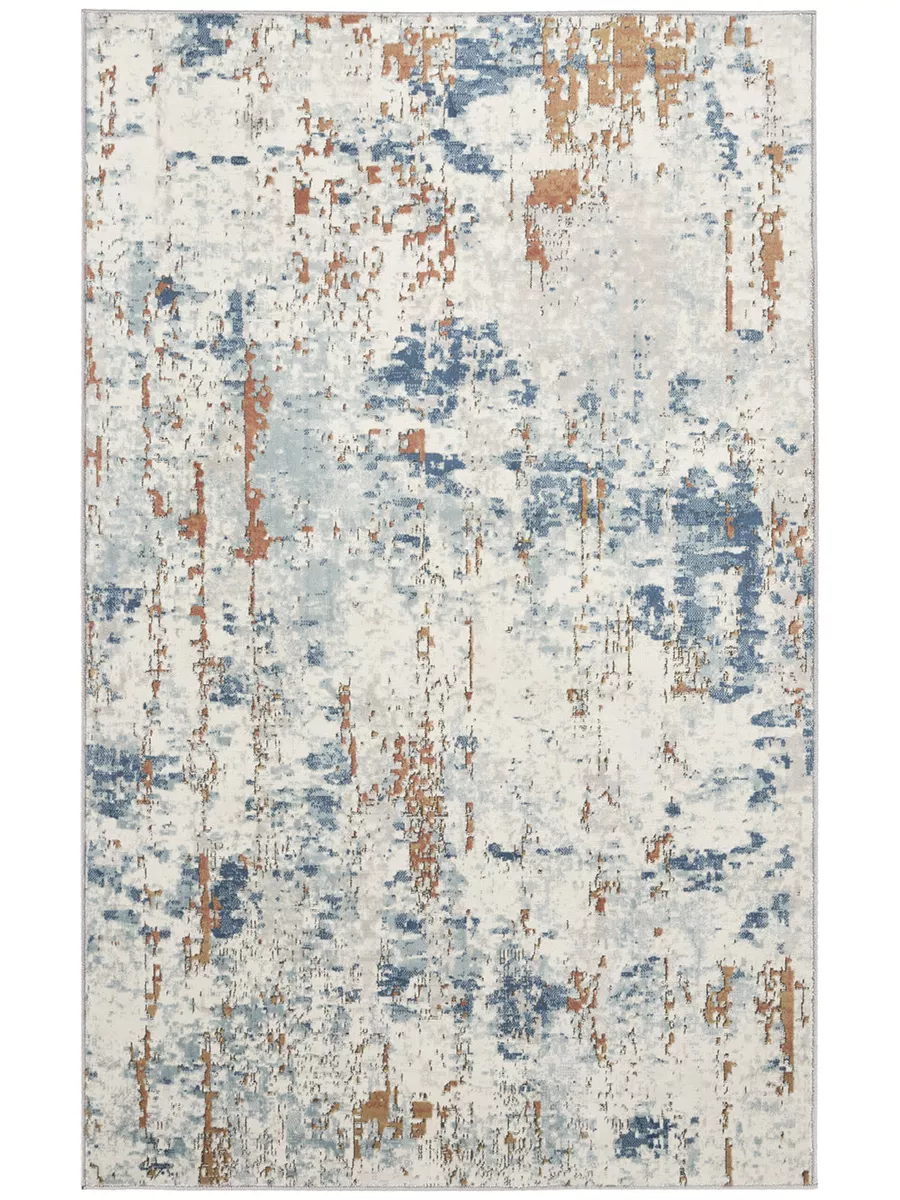 Quarry QUA01 Biege/Blue/Rust 2'2" x 7'6" Rug