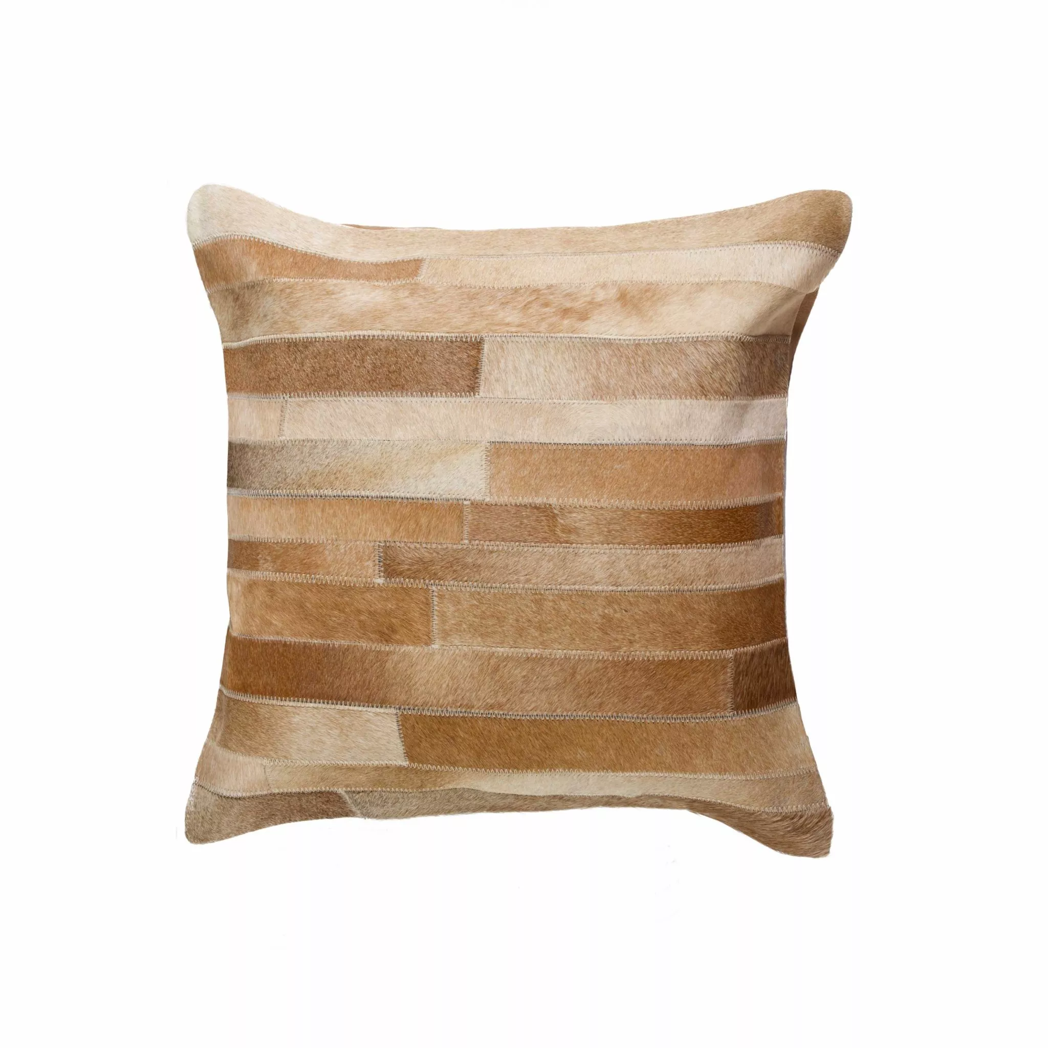 Real Cowhide Patchwork Pillow – Rustic Modern Throw Cushion for Couch & Chair