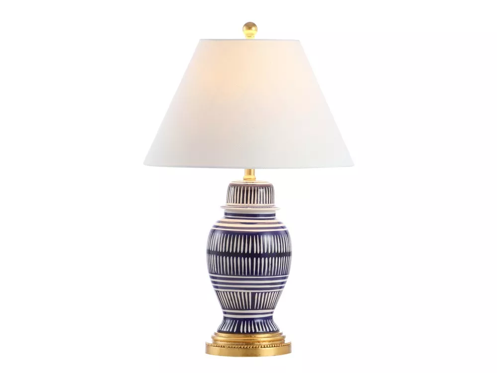 Reed Ceramic/Iron Modern Coastal LED Table Lamp