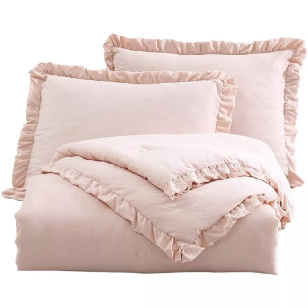 Romantic Ruffle Edge Comforter Set – Oversized Ultra Soft Microfiber Bedding