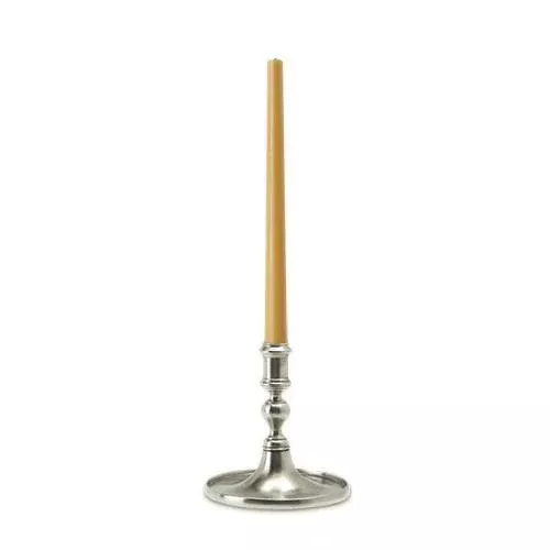 Round Based Candlestick with Rim by Match Pewter