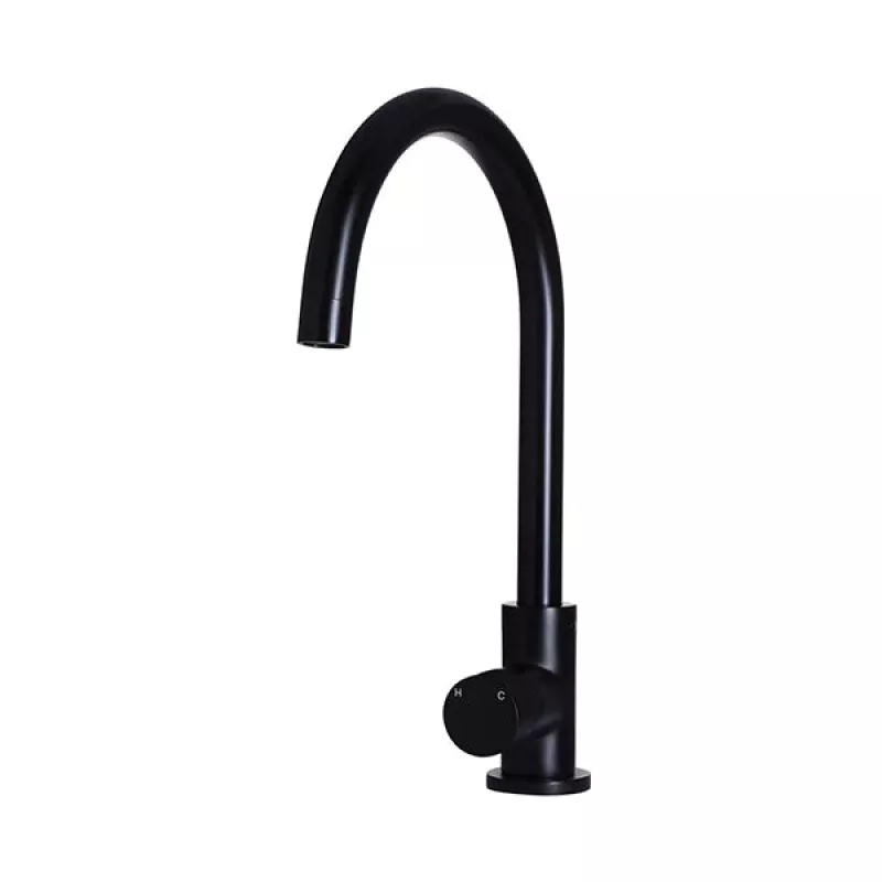 Round Pinless Gooseneck Kitchen Mixer Tap
