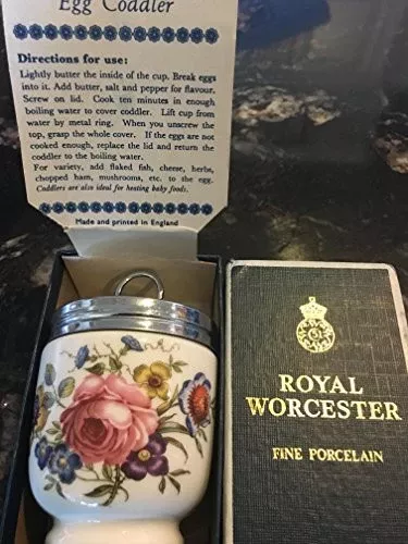 Royal Worcester Double Egg King Size Coddler Bournemouth Pattern Pink Roses Floral-Rare
