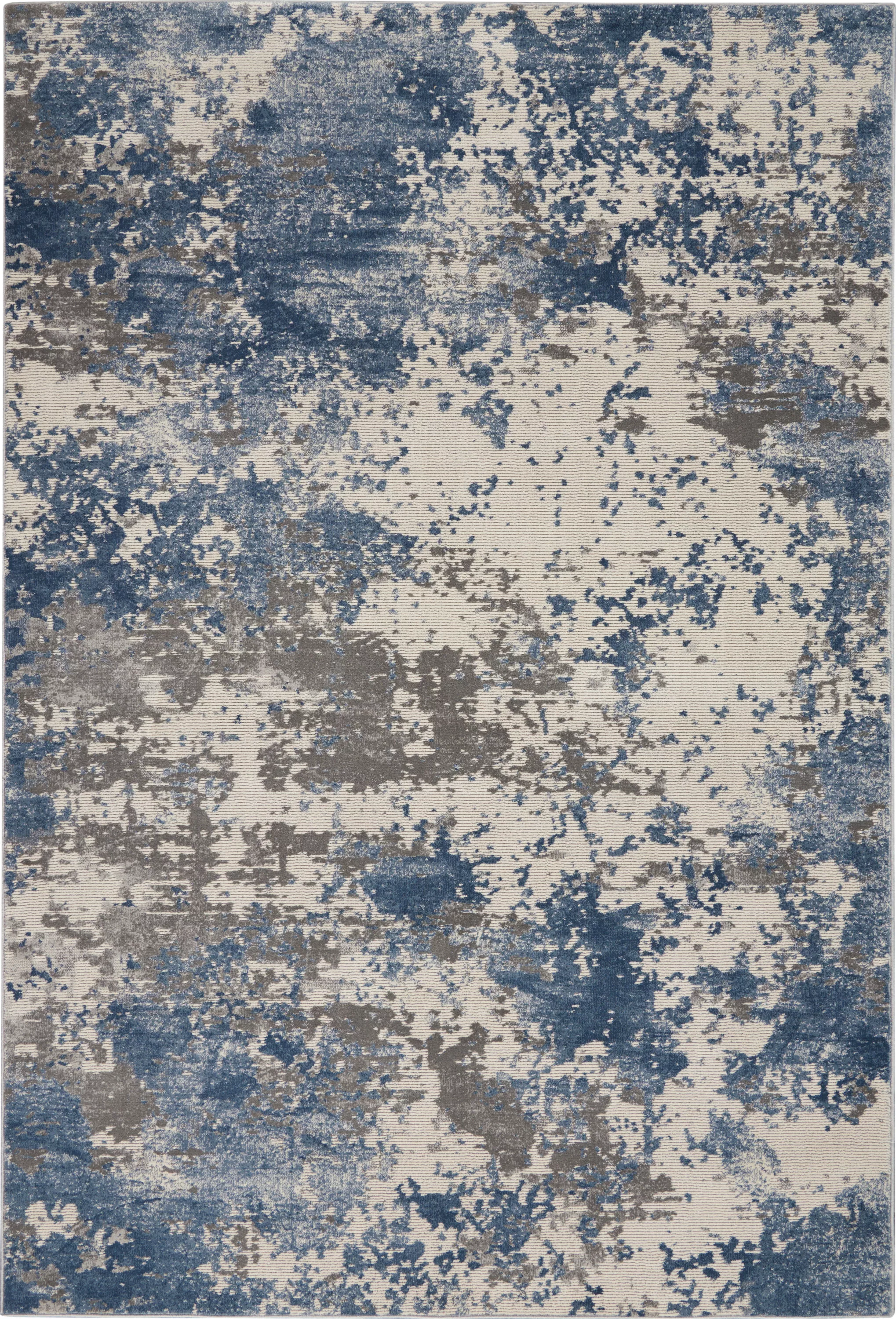 Rustic Textures RUS08 Gray/Blue 3'11" x 5'11" Rug