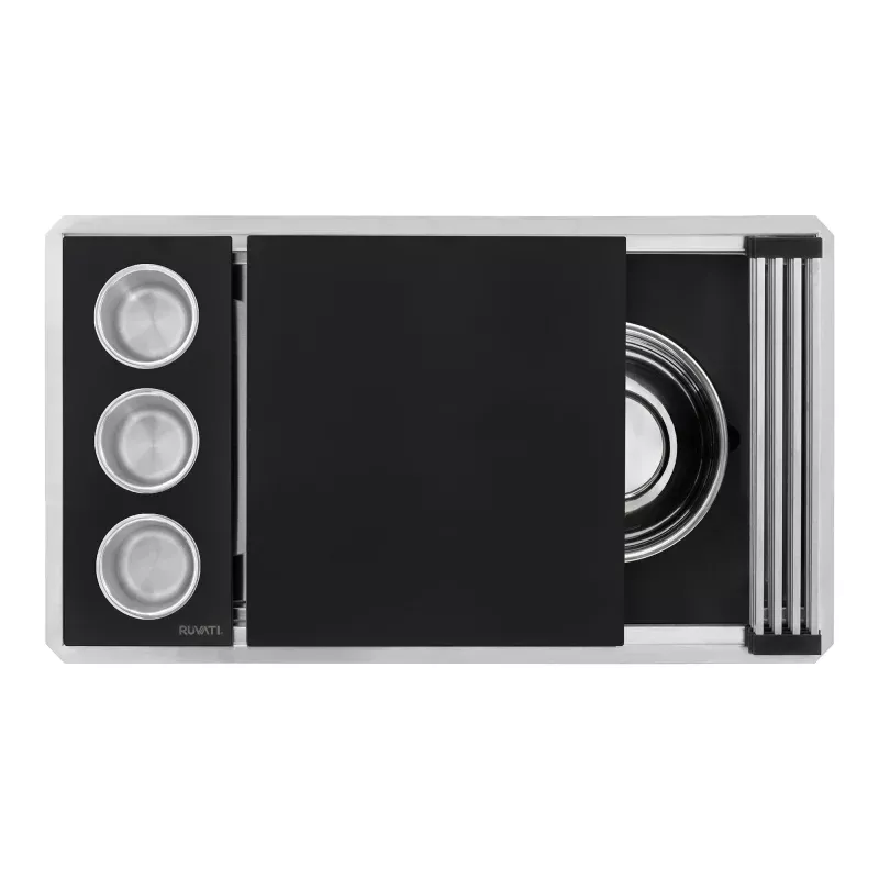Ruvati 33" Undermount Dual-Tier Workstation Kitchen Sink