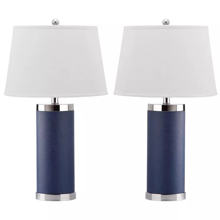 Safavieh LEATHER COLUMN TABLE LAMP