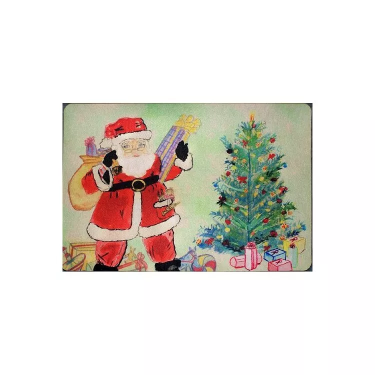 Santa & Christmas Tree Door Mat 18x26