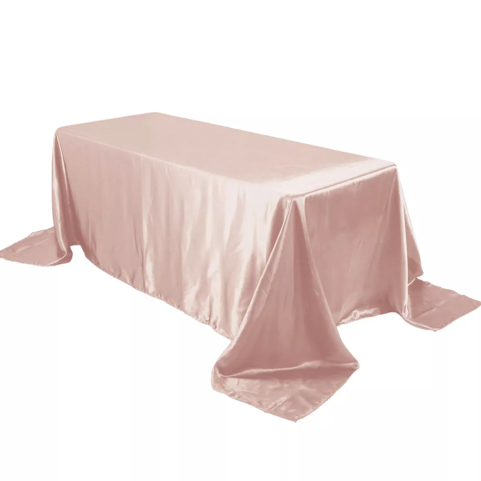 Satin Rectangular 90"x132" Tablecloth Dusty Rose - Seamless Table Cover