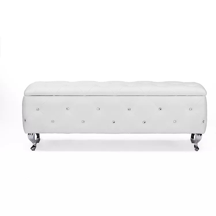 Seine Leather Contemporary Storage Ottoman