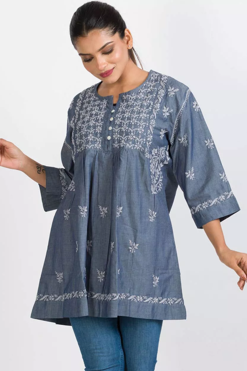 Sevya Handmade - Tarika Silver Chambray Tunic