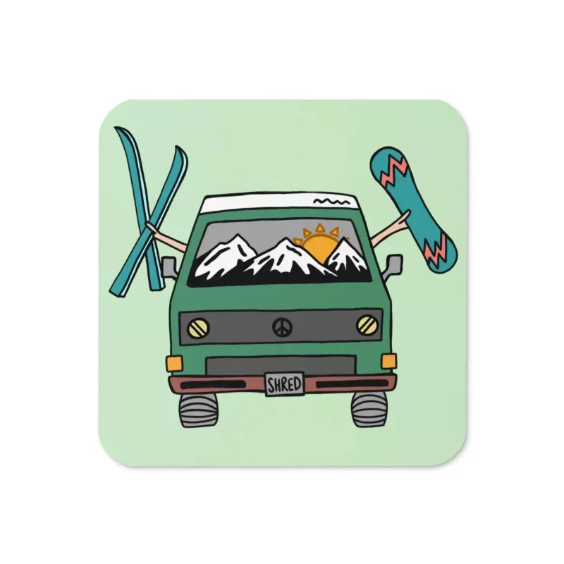 Shred Van Cork-Back Coaster