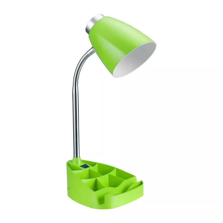 Simple Designs Desk Lamp with Tablet Stand & Organizer - White