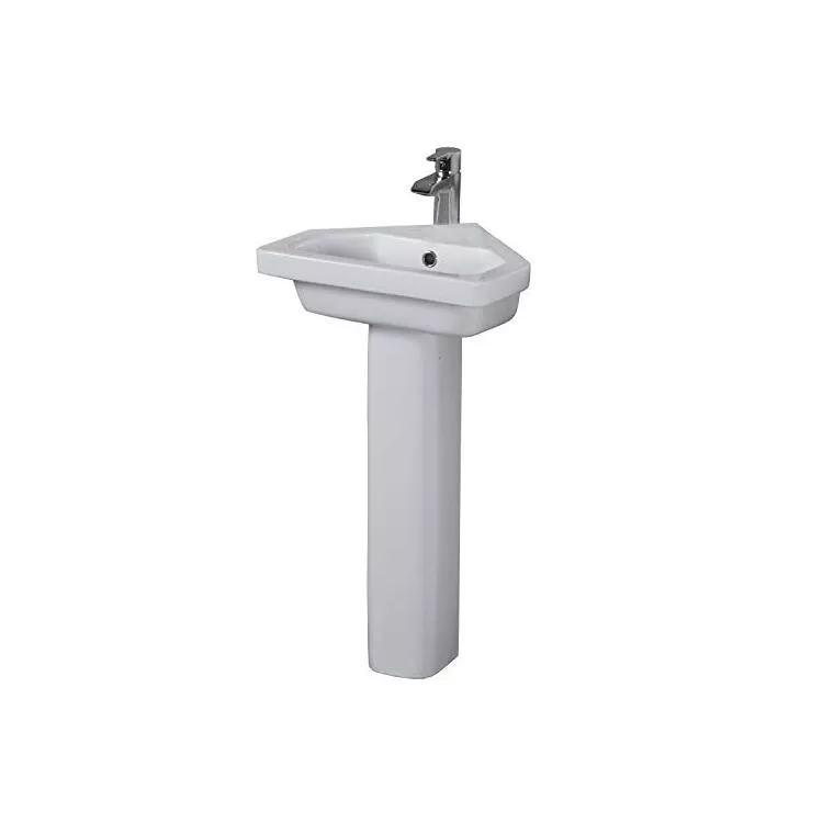 Simple Modern Pedestal Corner Basin - Barclay