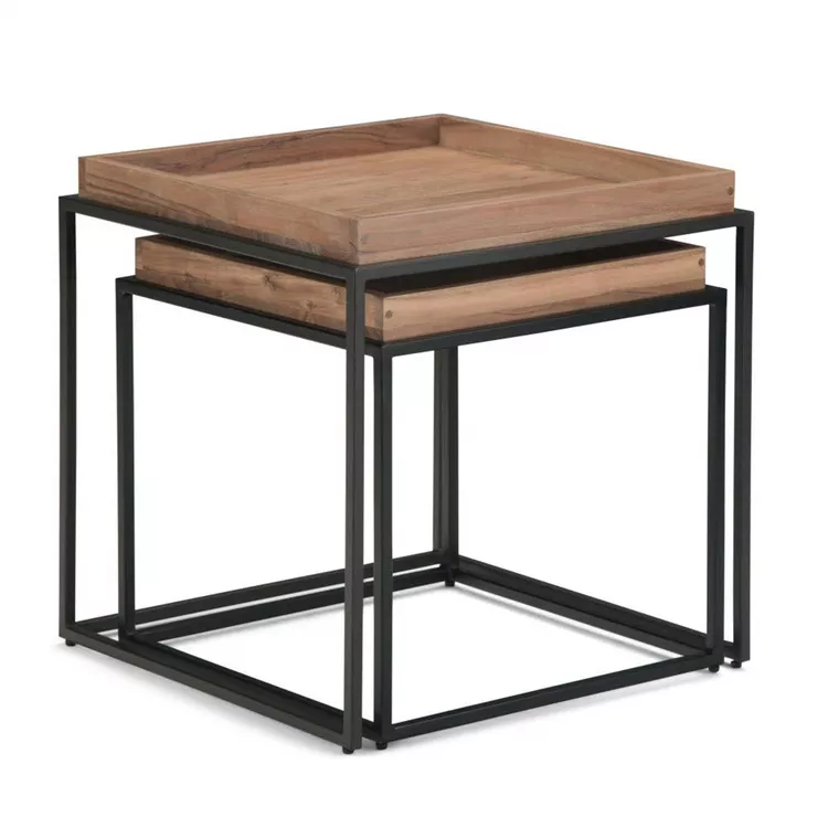 Simpli Home Carter Tray Top Nesting 2 Pc Table