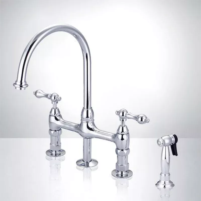 Sindal Bridge Kitchen Faucet with Brass Sprayer