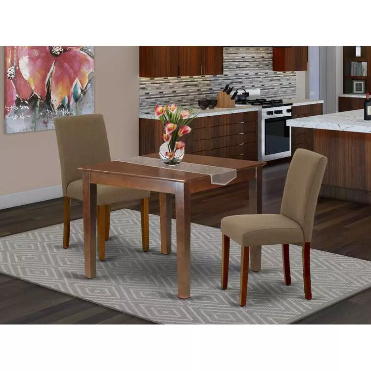 Small Kitchen Table Set with 2 Chairs - 36 Inch Square Dining Set
