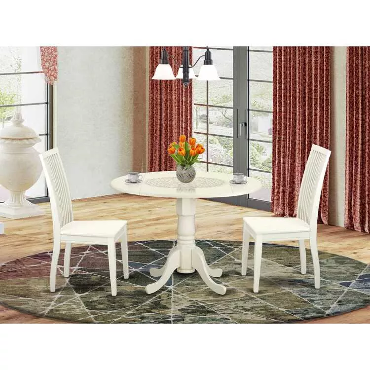 Small Kitchen Table Set with Chairs - 42 Inch Round Dining Set