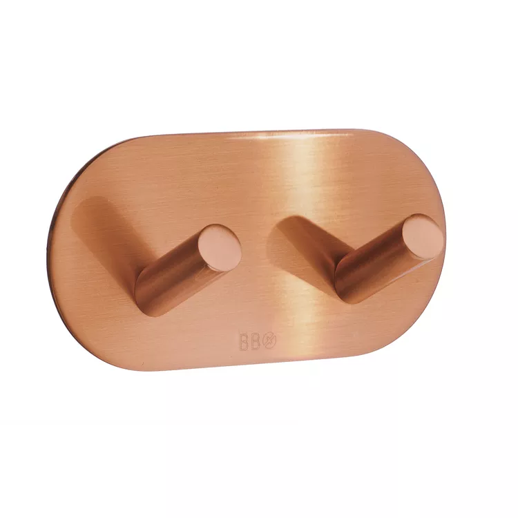 Smedbo Brushed Copper Double Hook - Self Adhesive