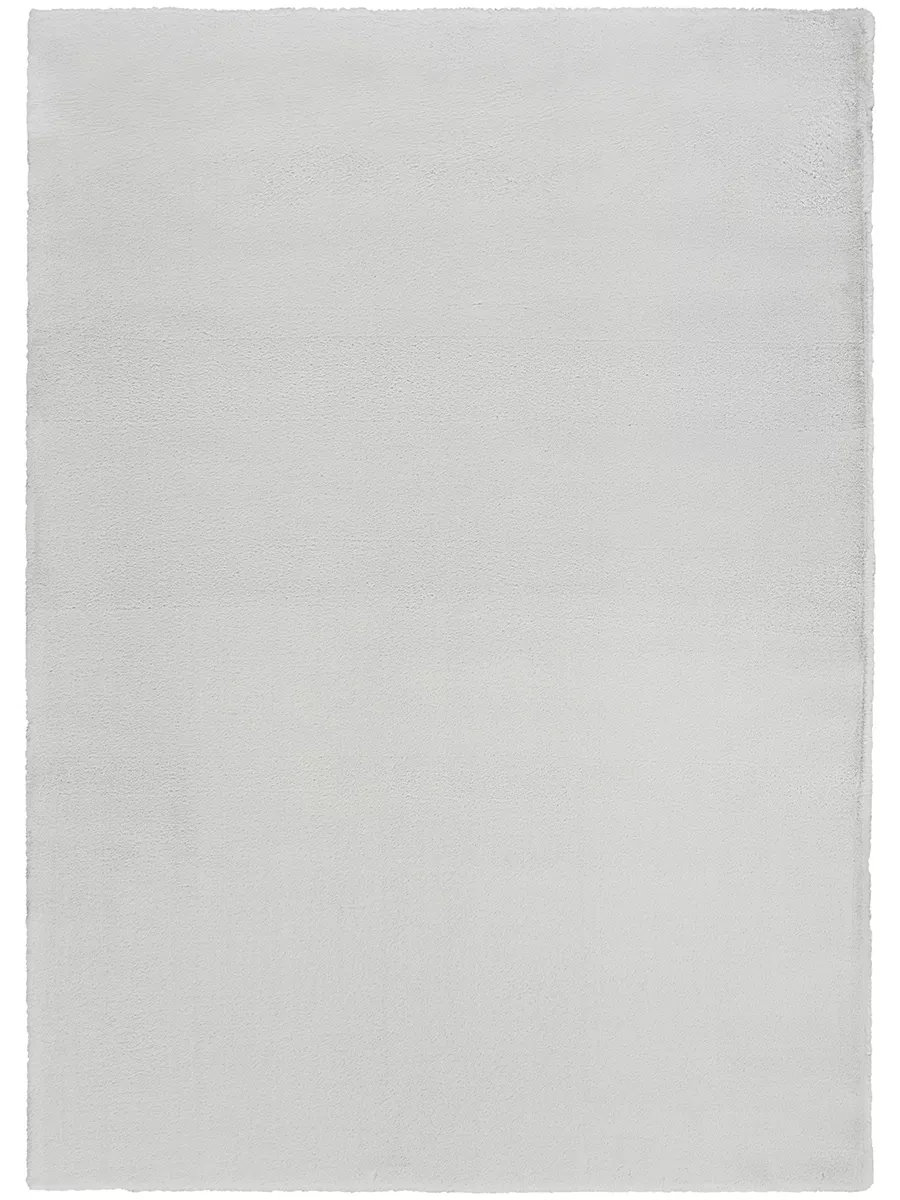 Soft Plush Rabbit Fur SFF01 Silver 5' x 7' Rug