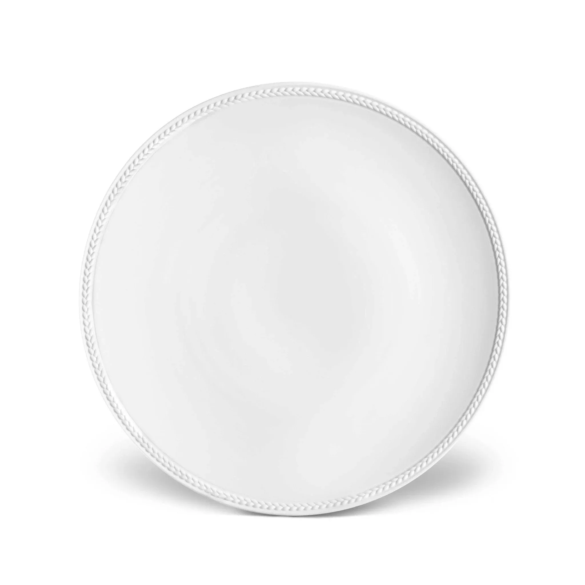 Soie Tressee White Dinner Plate by L'Objet