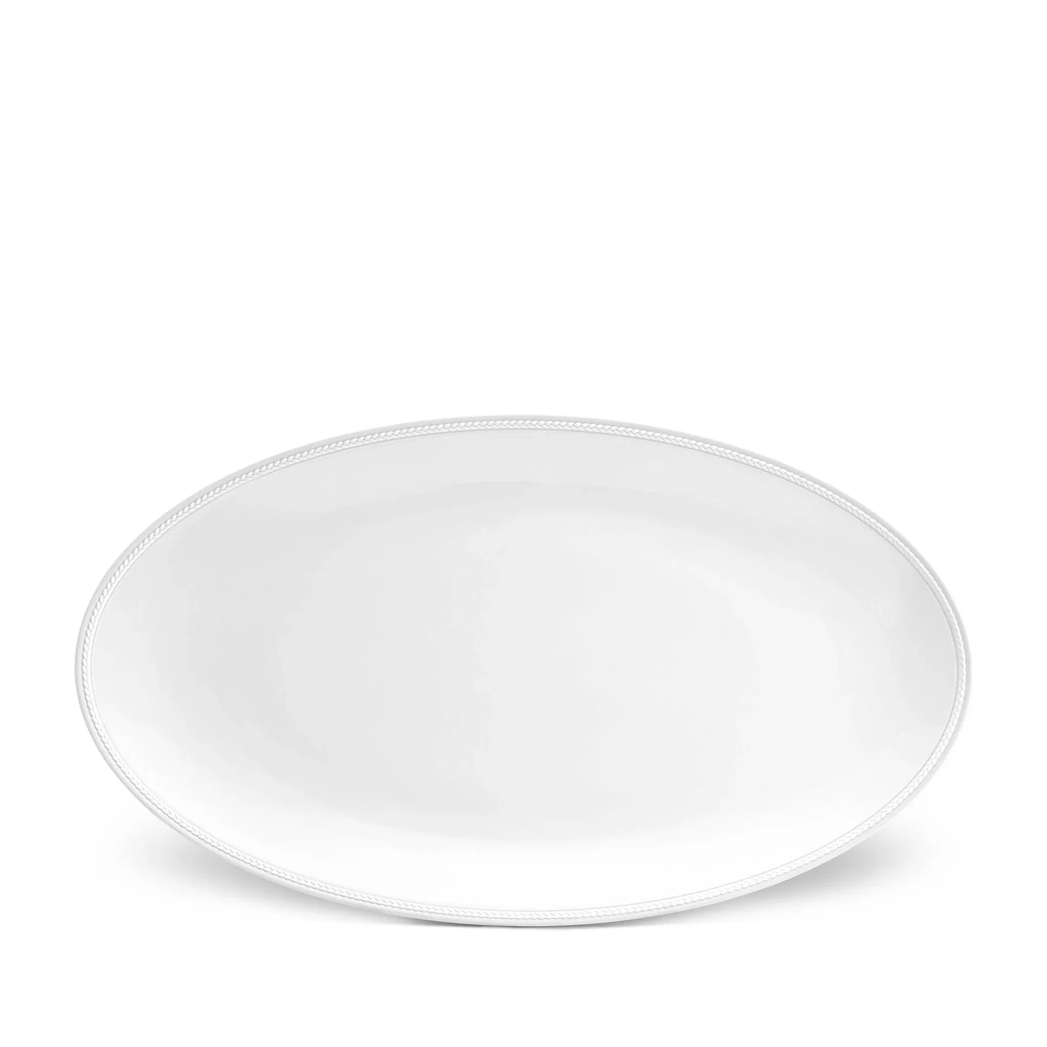 Soie Tressee White Oval Platter, Large by L'Objet