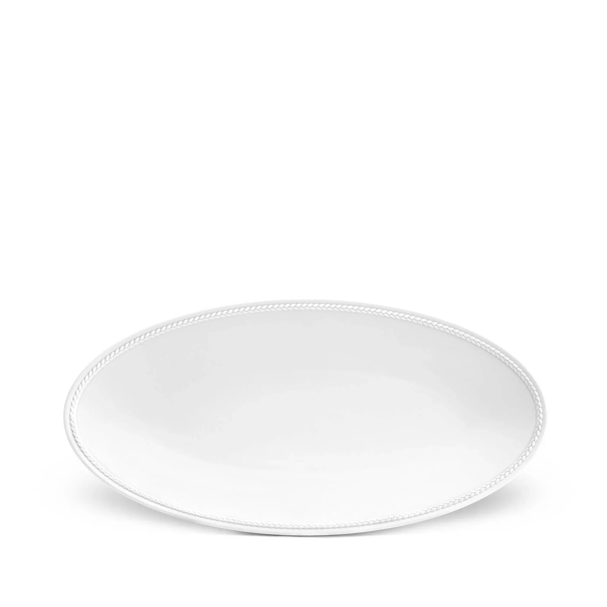 Soie Tressee White Oval Platter, Small by L'Objet