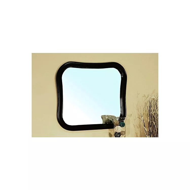 Solid wood frame mirror-black