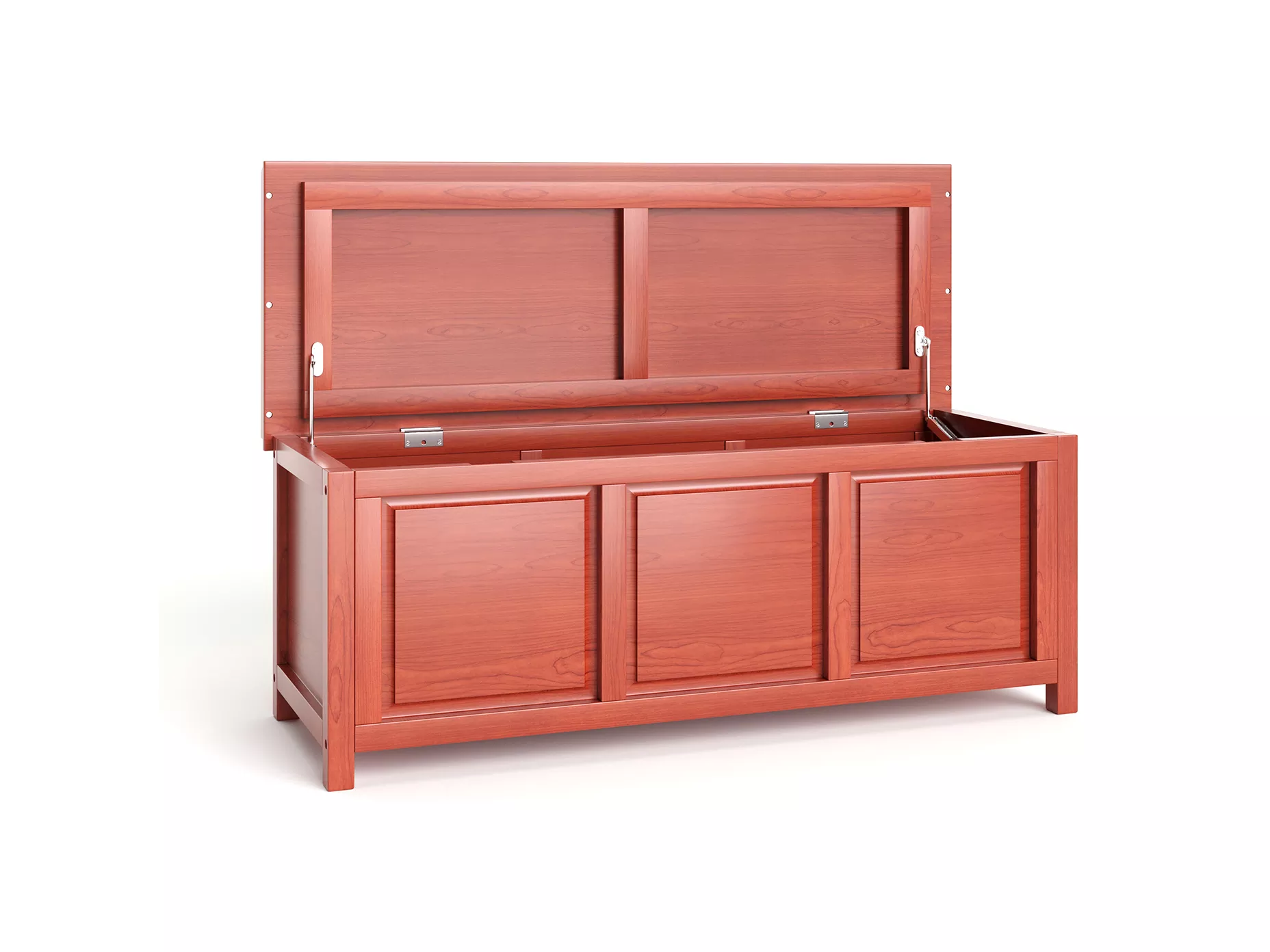Solid Wood Open Top Storage Bench With Tray