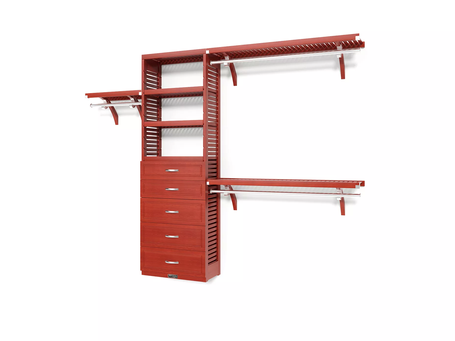 Solid Wood Reach-In Closet Organizer with 5 Drawers