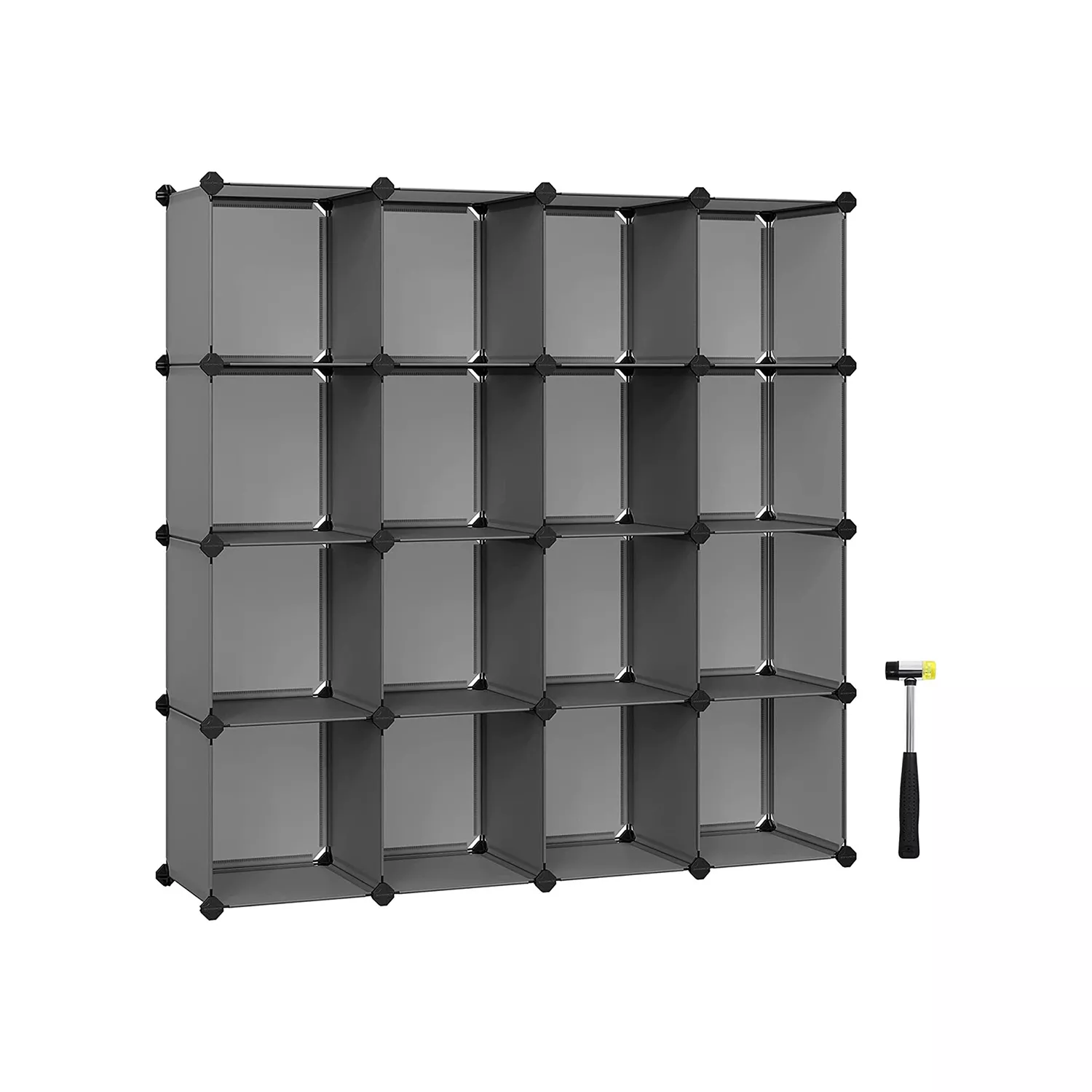 Space-Saving 16-Cube Plastic Shoe Rack – Shoe Storage Organizer