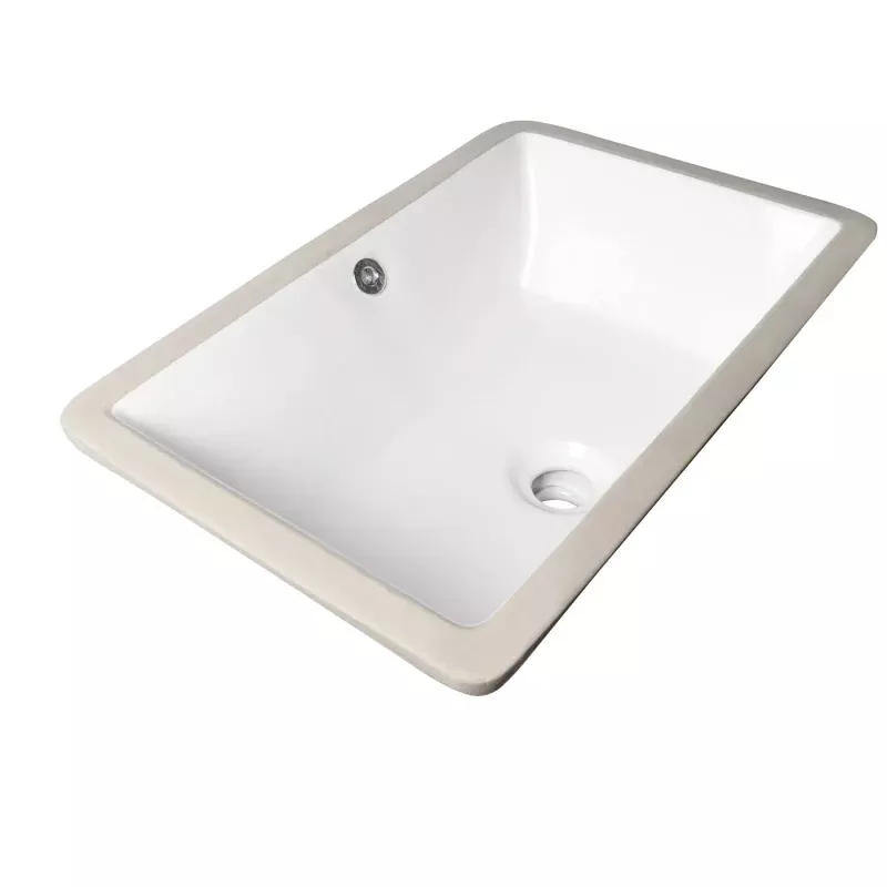 Square Ceramic Under Mount Basin NTH Gloss White 510X380mm