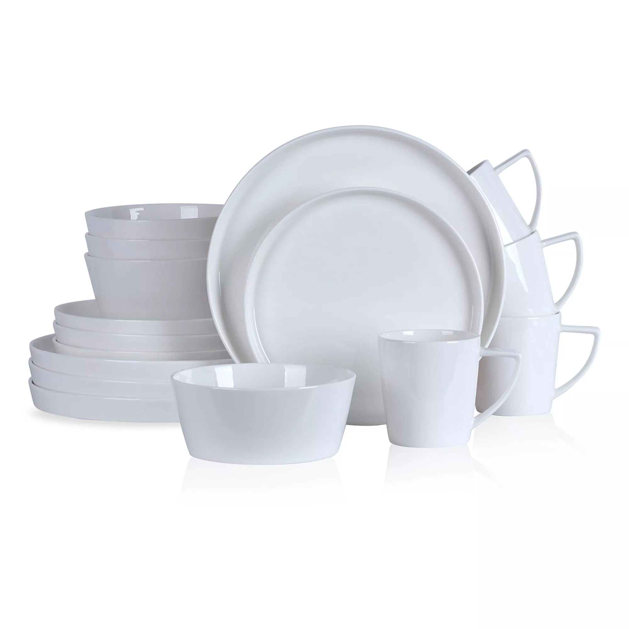 Stone Lain Madeline Bone China 16 Piece Dinnerware Set, White