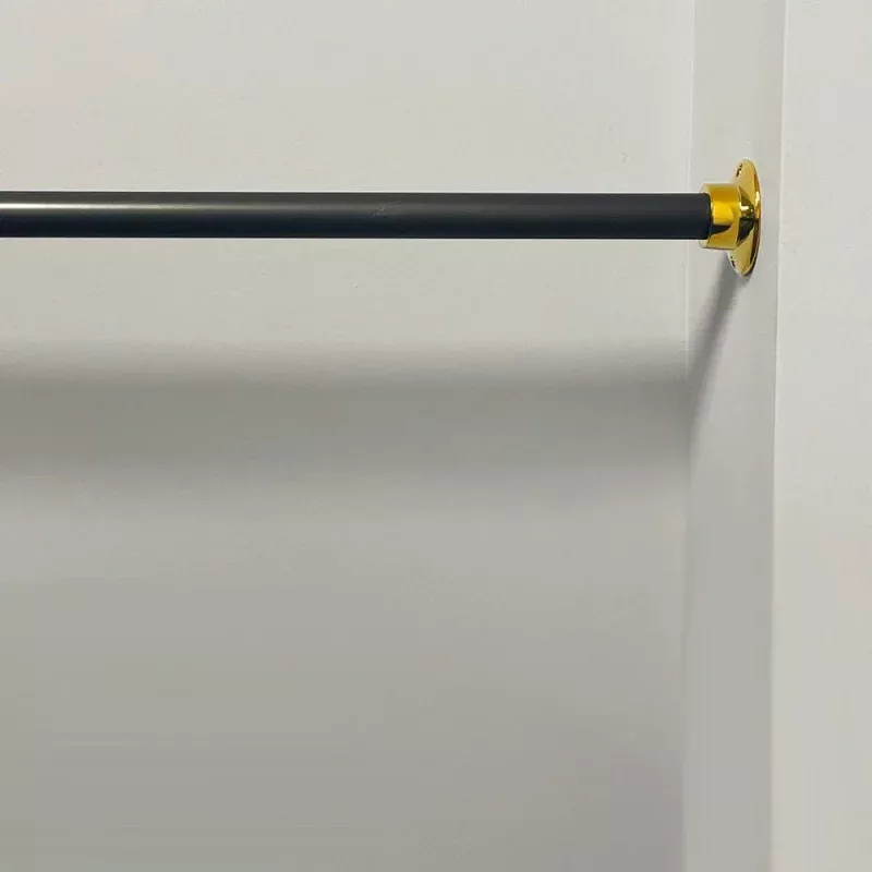 Straight Solid Matte Black Shower Rod