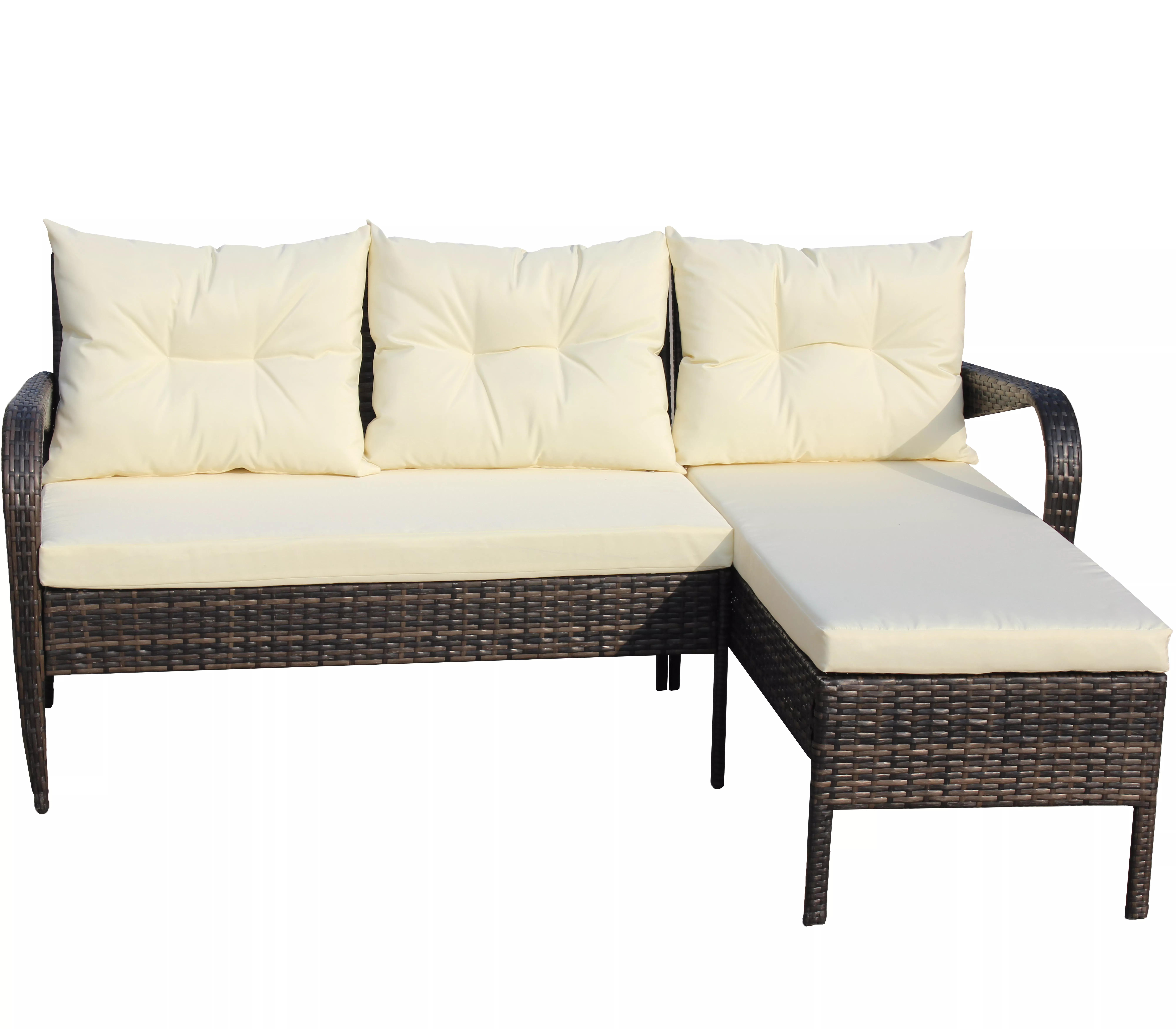 Streamdale 2-Piece Wicker Sectional Sofa and Seat