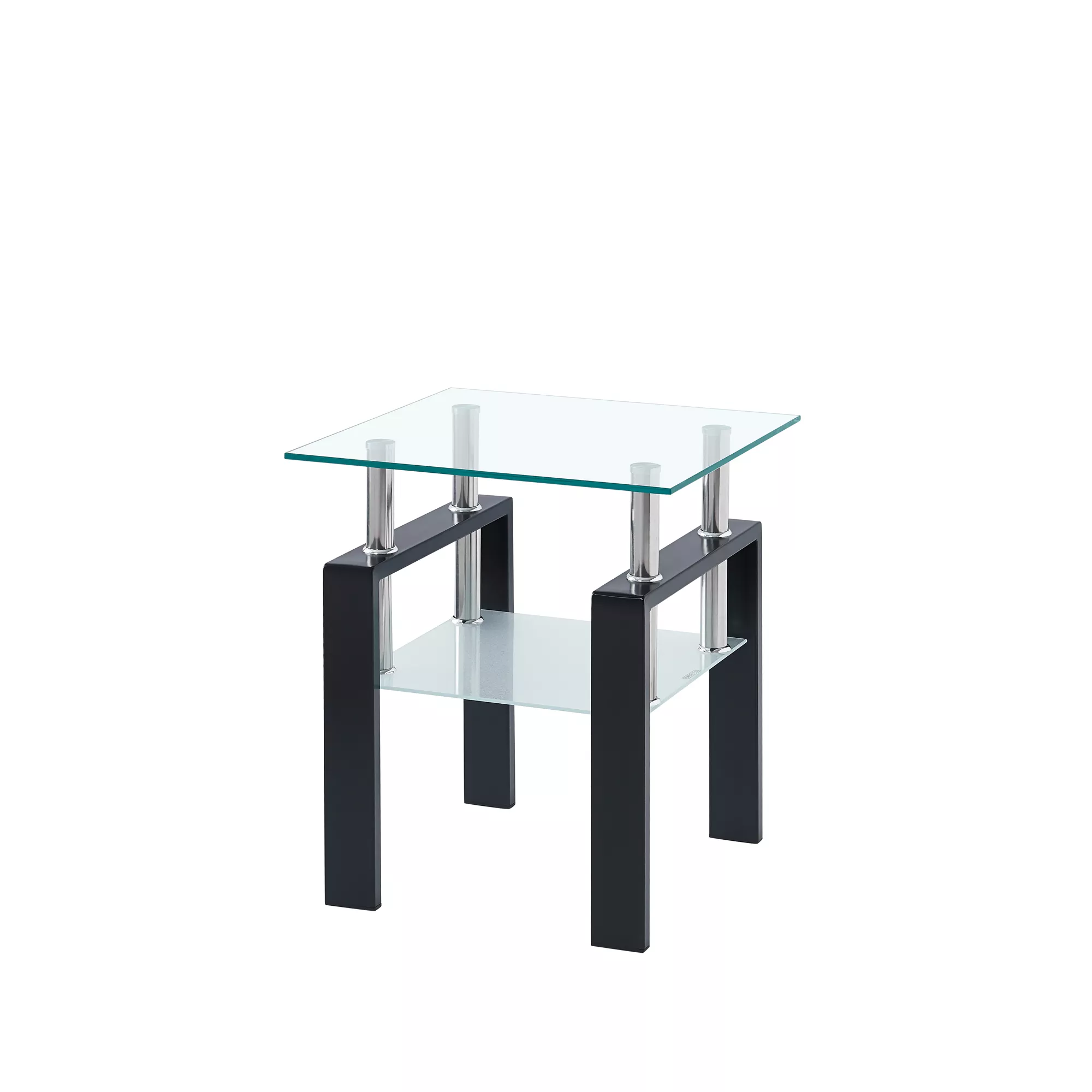 Streamdale Clear Glass End Table with Storage