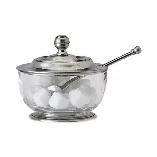 Sugar Bowl with Spoon by Match Pewter